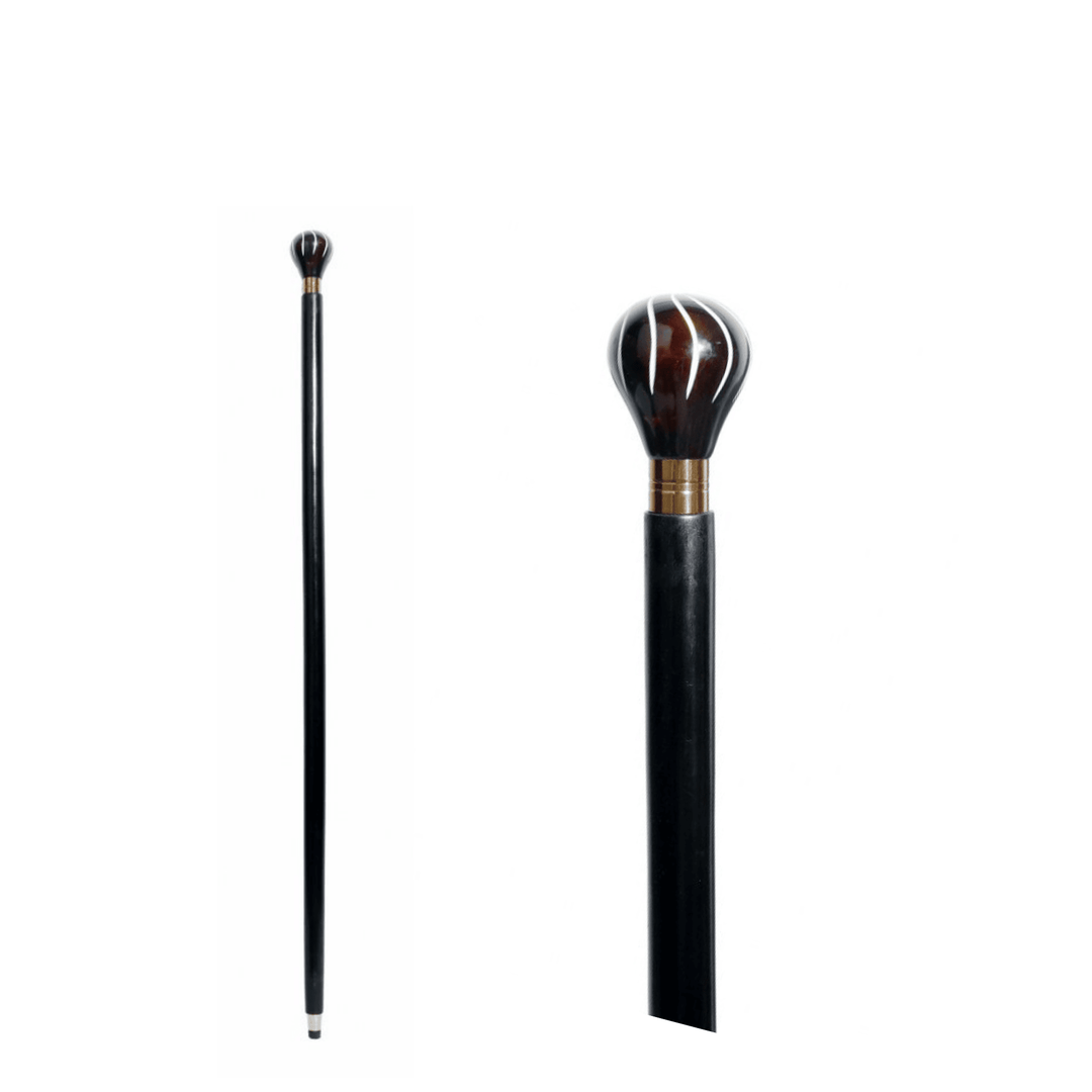 Walking Stick Black With Round Knob Handle - Destination Interiors