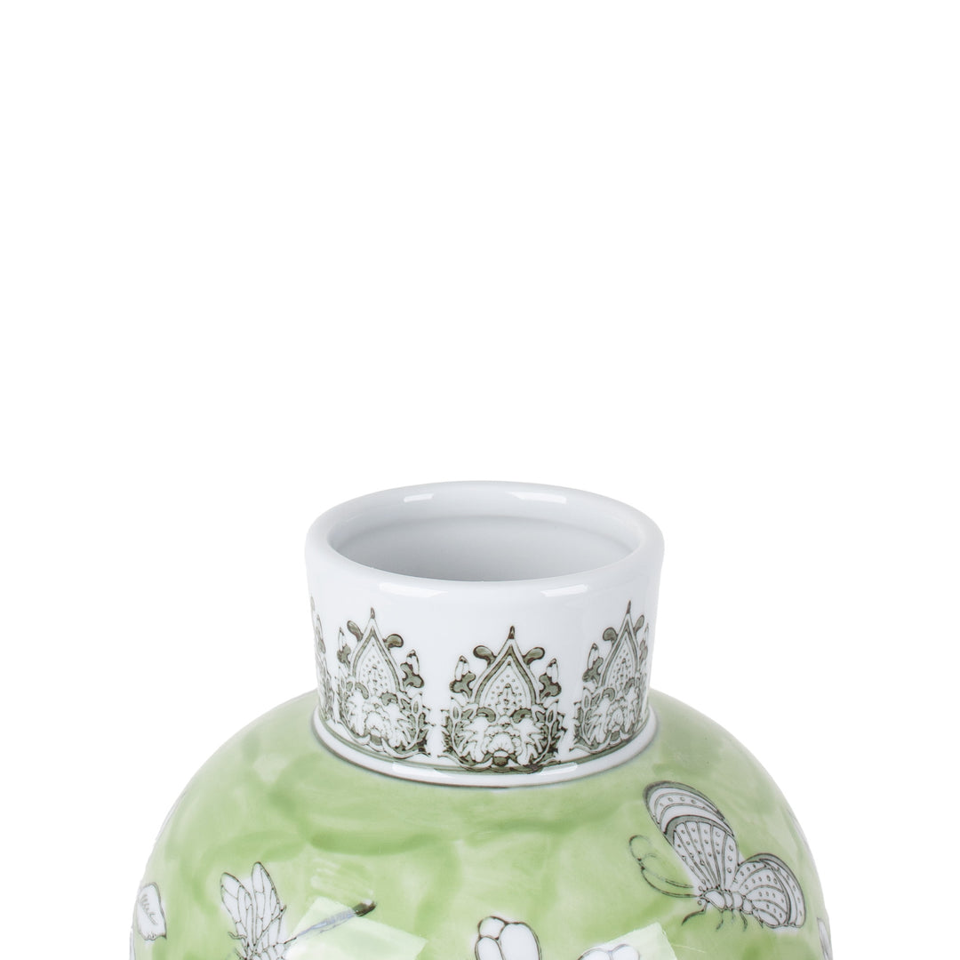BIRD & BLOSSOM VASE GREEN SML