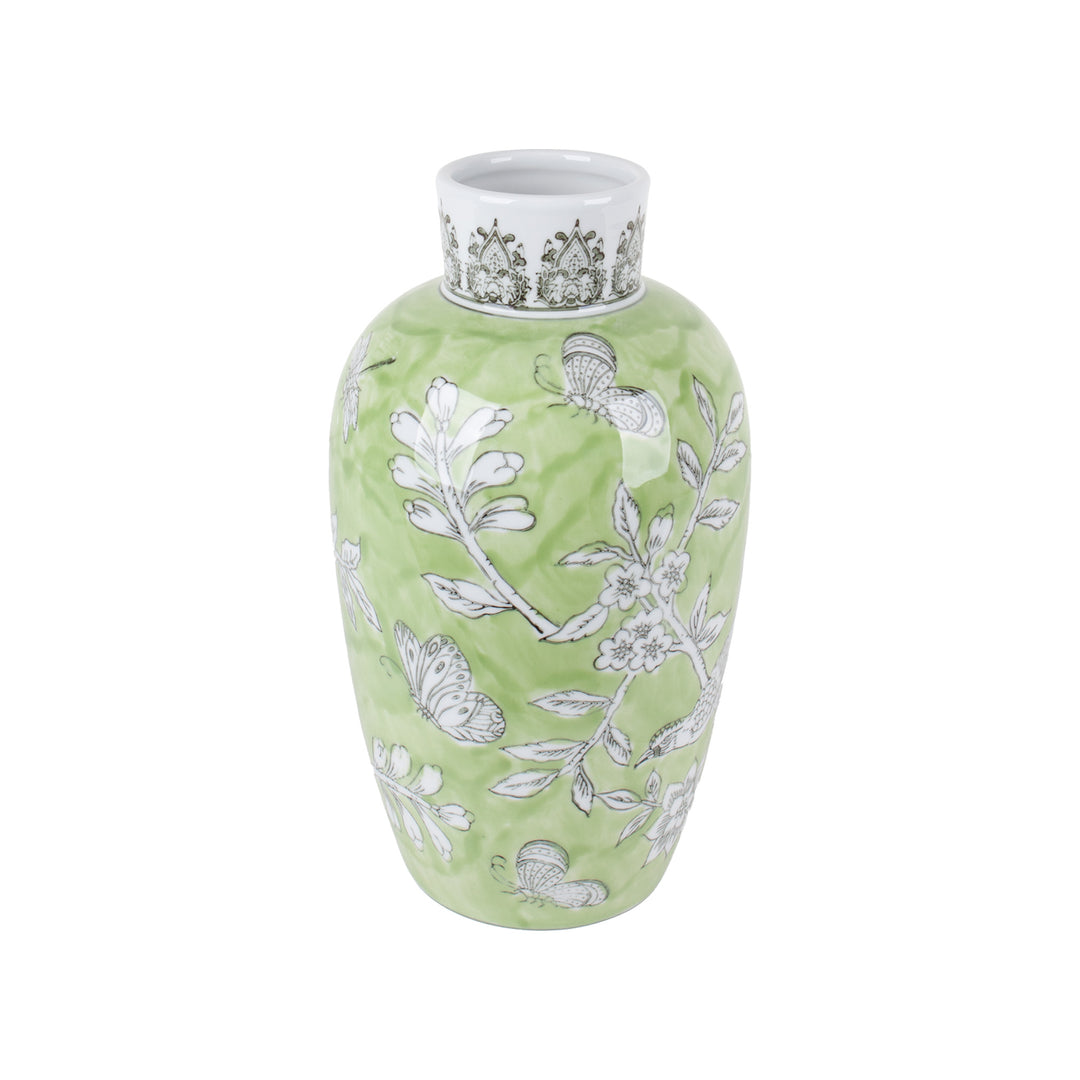 BIRD & BLOSSOM VASE GREEN SML