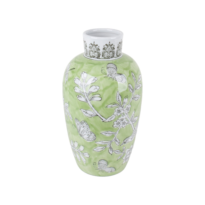 BIRD & BLOSSOM VASE GREEN SML