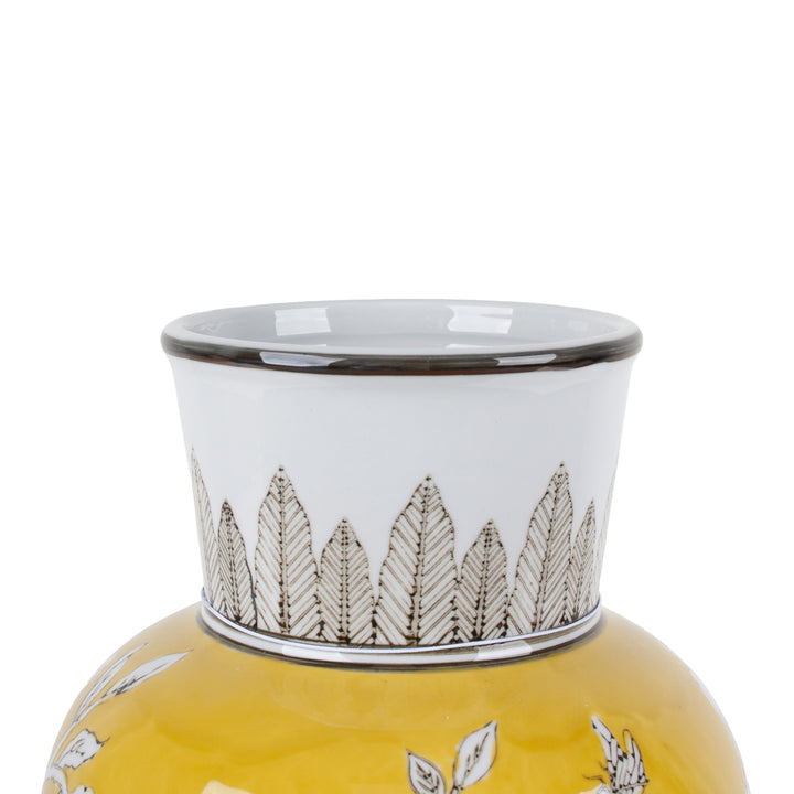 BIRD & BLOSSOM TALL VASE YELLOW LGE