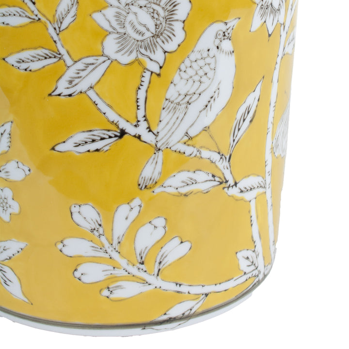 BIRD & BLOSSOM TALL VASE YELLOW LGE
