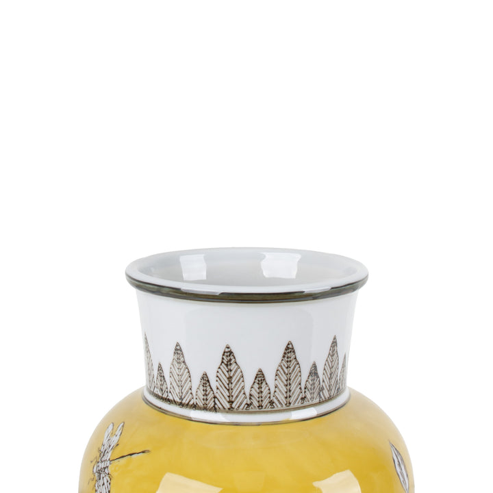 BIRD & BLOSSOM TALL VASE YELLOW SML