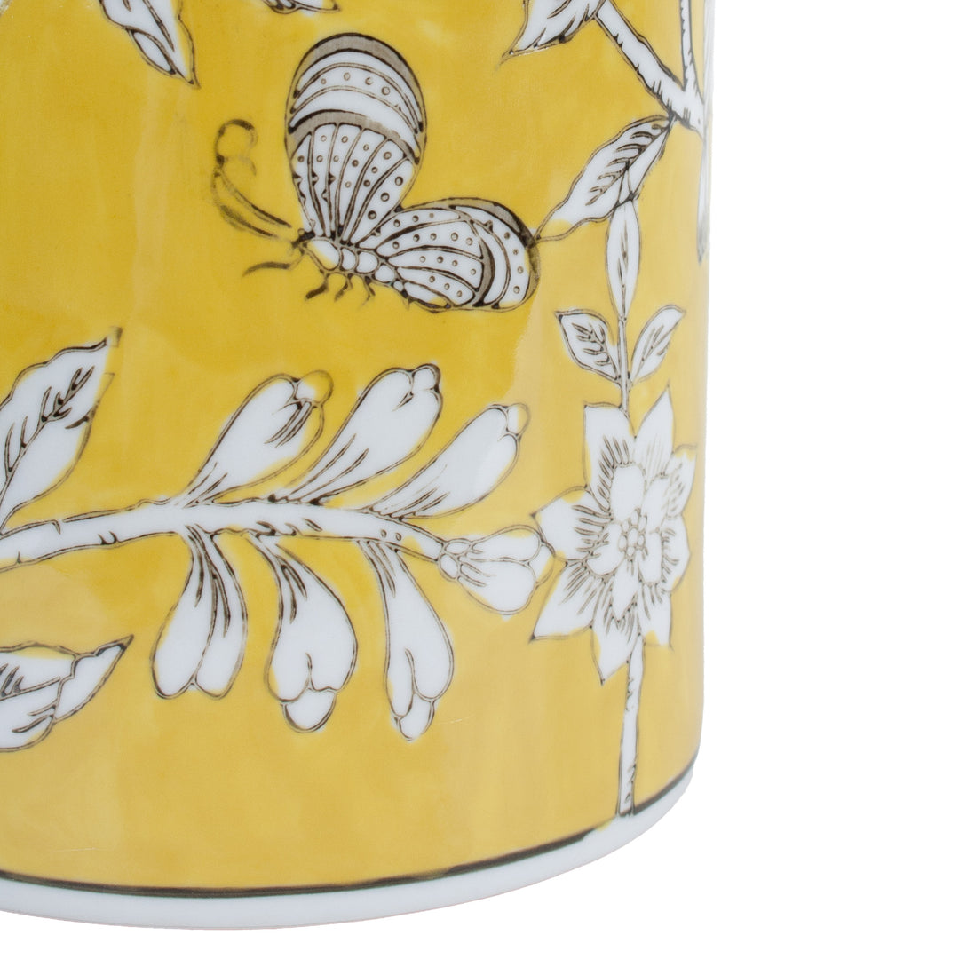 BIRD & BLOSSOM TALL VASE YELLOW SML