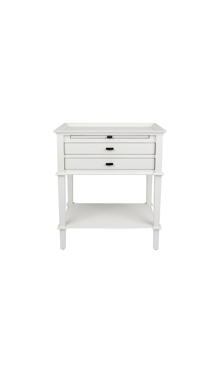 Island Life Side Table with 2 Drawers White