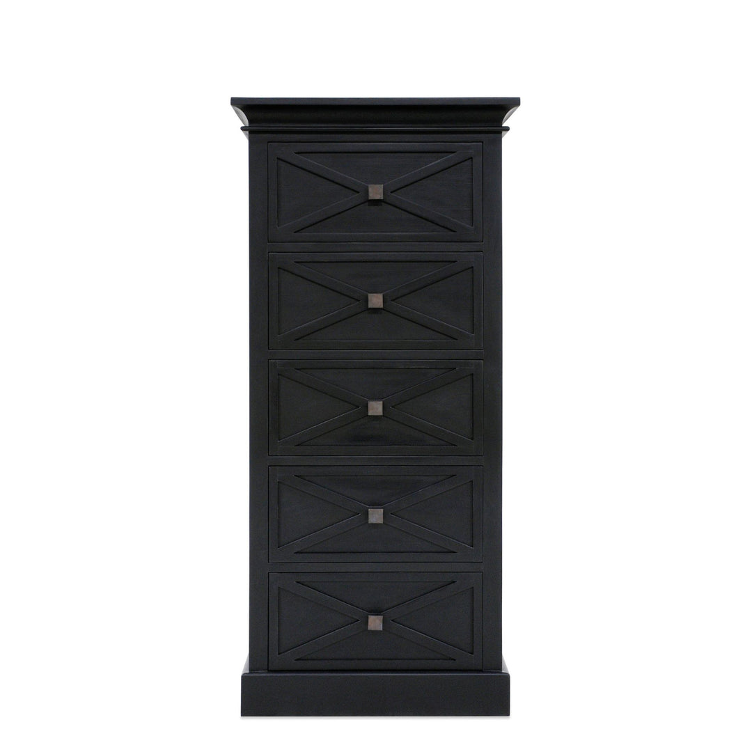 Island Life 5 Drawer Tall Boy Black