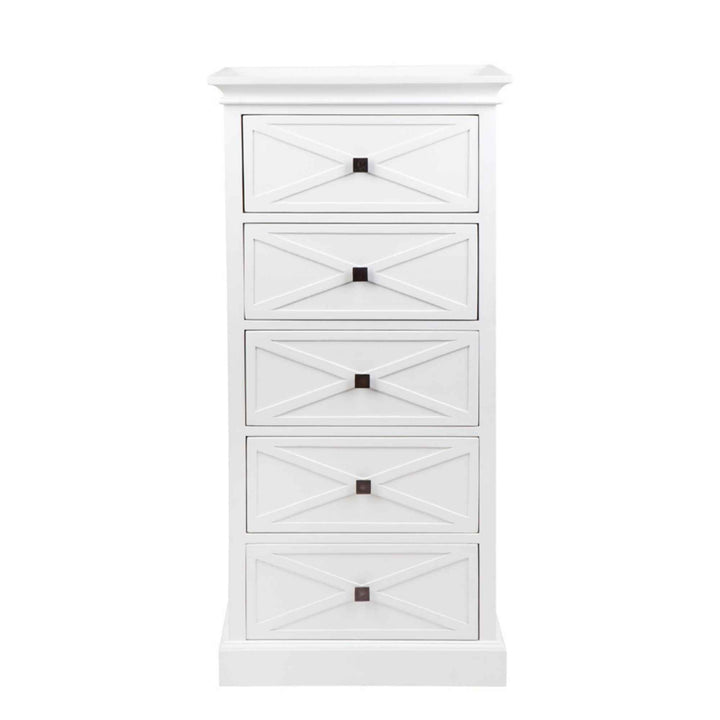 Island Life 5 Drawer Tall Boy White