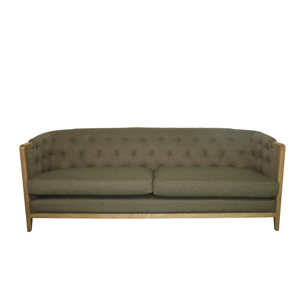 Regal 3 Seater Sofa - Dark Coffee with washed Oak Frame