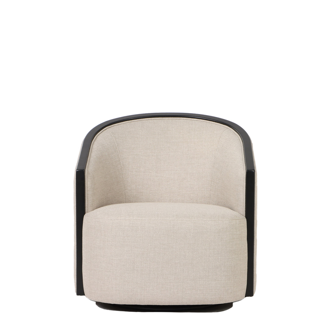 Modena Occasional Swivel Chair - Putty with Black Maple Frame