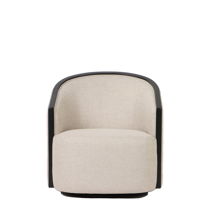 Modena Occasional Swivel Chair - Putty with Black Maple Frame