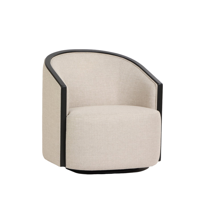 Modena Occasional Swivel Chair - Putty with Black Maple Frame