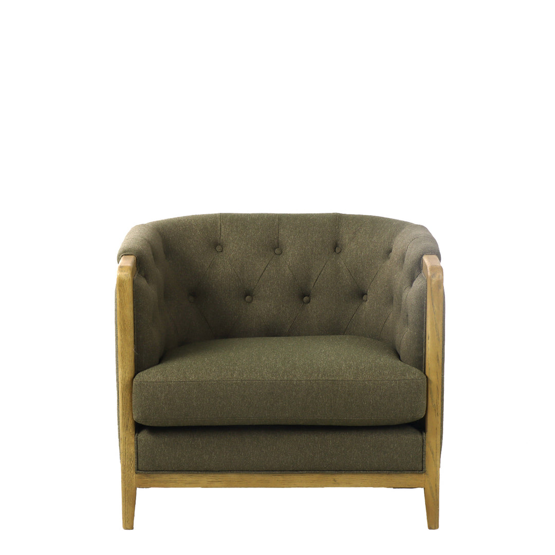 Regal 3 Seater Sofa - Dark Coffee with History Oak Frame