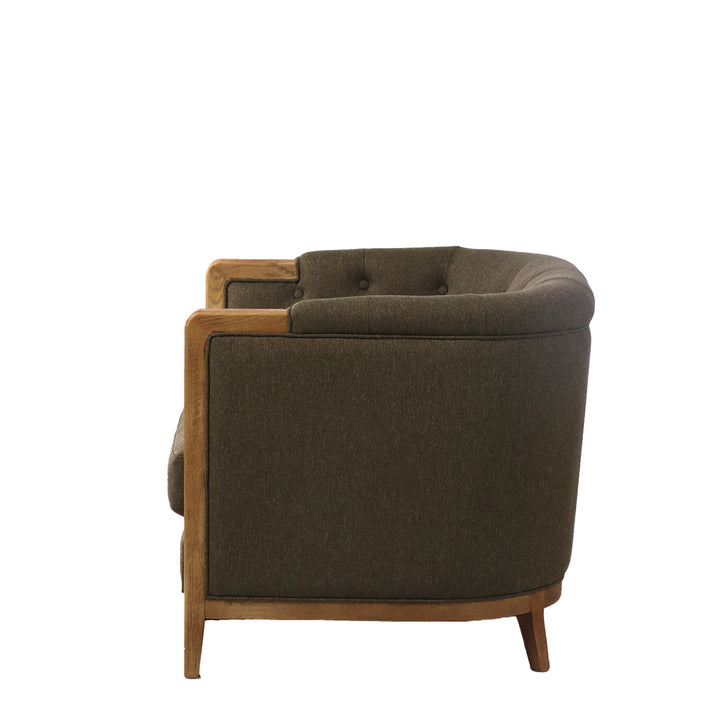 Regal 3 Seater Sofa - Dark Coffee with History Oak Frame