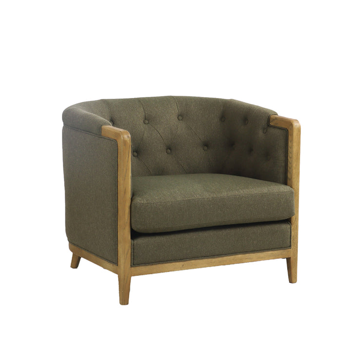 Regal 3 Seater Sofa - Dark Coffee with History Oak Frame