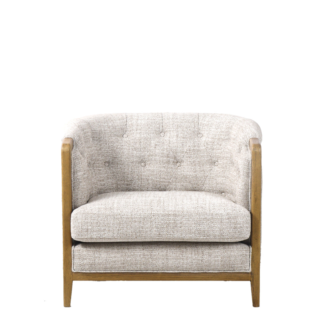 Regal 3 Seater Sofa - Taupe Weave with History Oak Frame