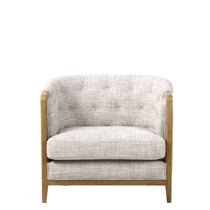 Regal 3 Seater Sofa - Taupe Weave with History Oak Frame