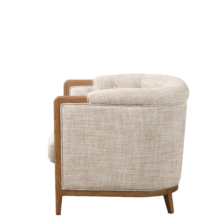 Regal 3 Seater Sofa - Taupe Weave with History Oak Frame