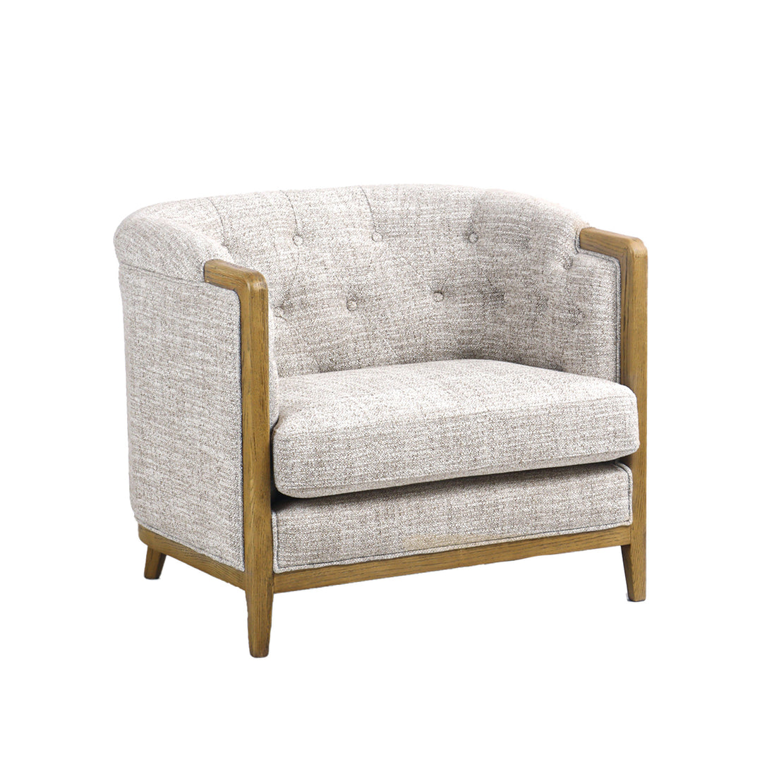 Regal 3 Seater Sofa - Taupe Weave with History Oak Frame