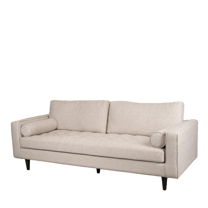 Loft 3 Seater Sofa - Natural Weave with Dark Oak Frame