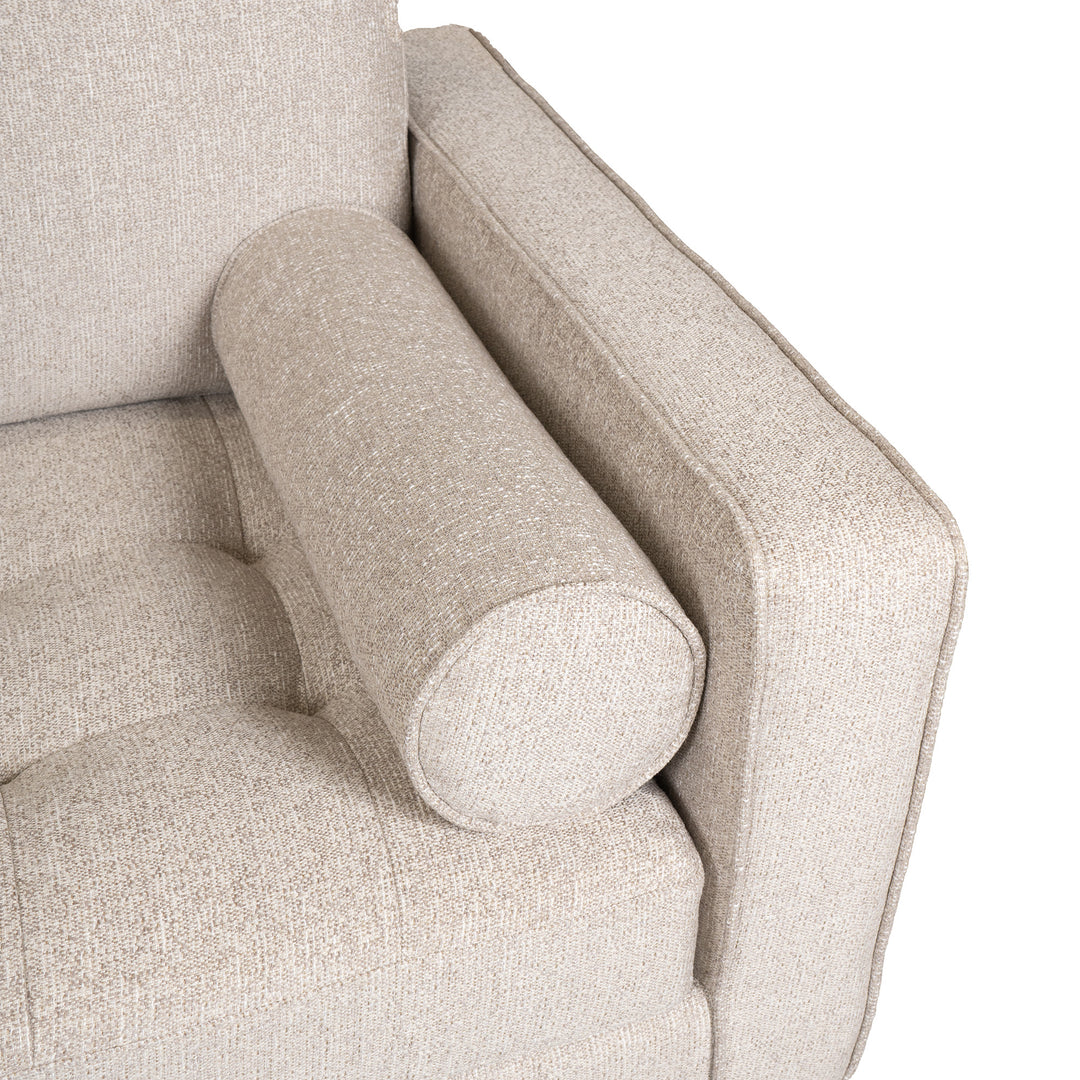Loft 3 Seater Sofa - Natural Weave with Dark Oak Frame