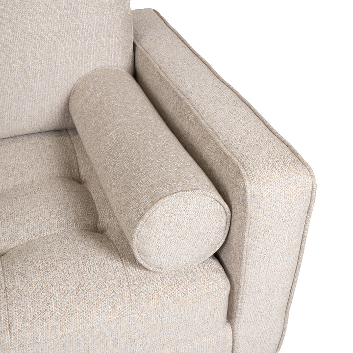 Loft 3 Seater Sofa - Natural Weave with Dark Oak Frame