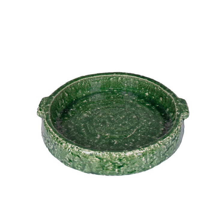 Green Glaze Stoneware Dish Small
