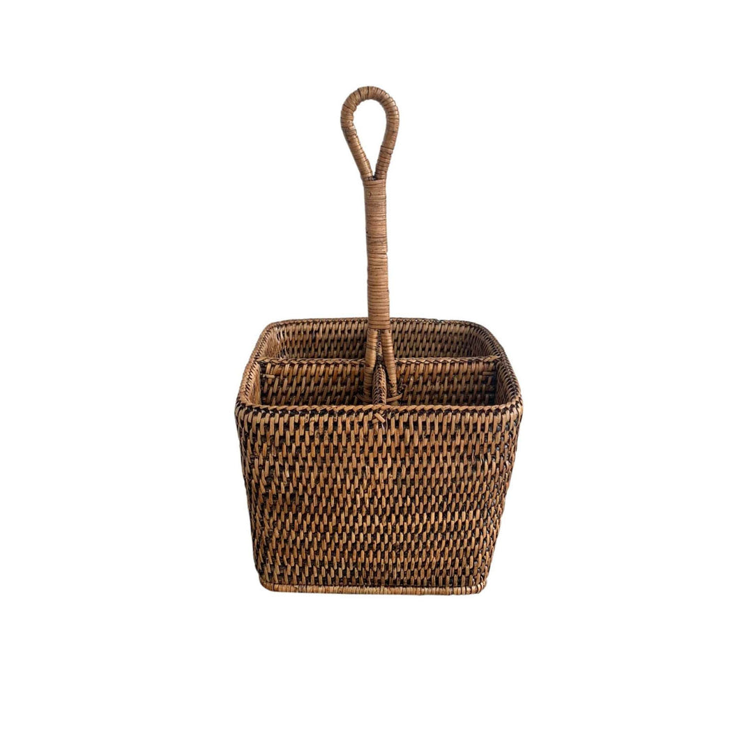 Rattan Condiment Holder Brown