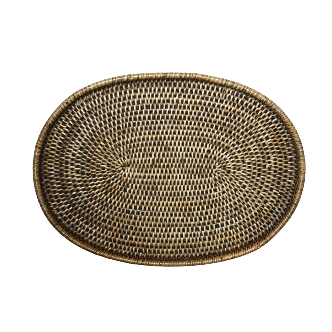 Rattan Oval Tray Brown LGE
