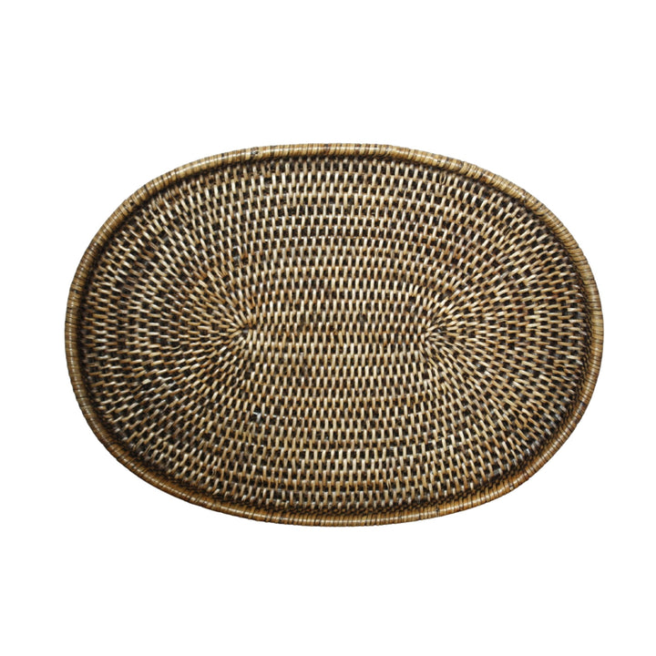 Rattan Oval Tray Brown LGE