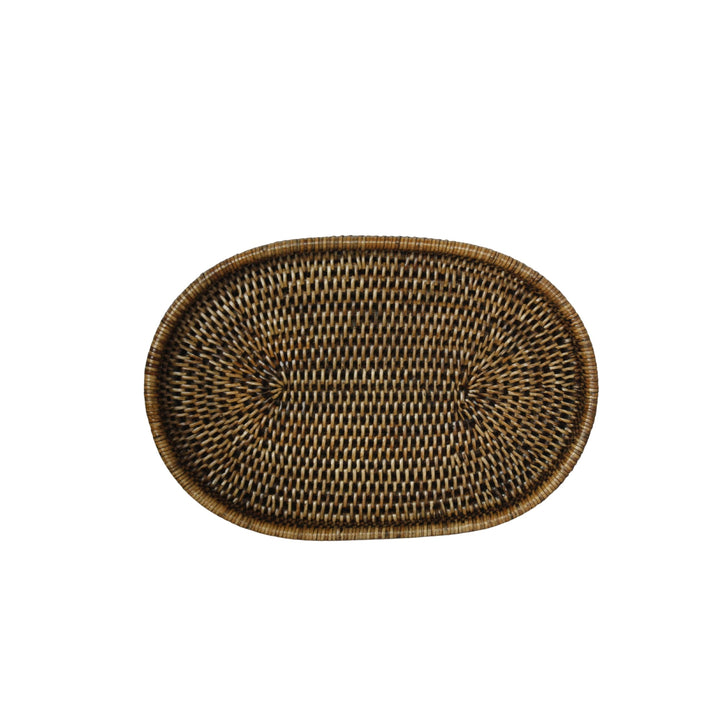 Rattan Oval Tray Brown MED