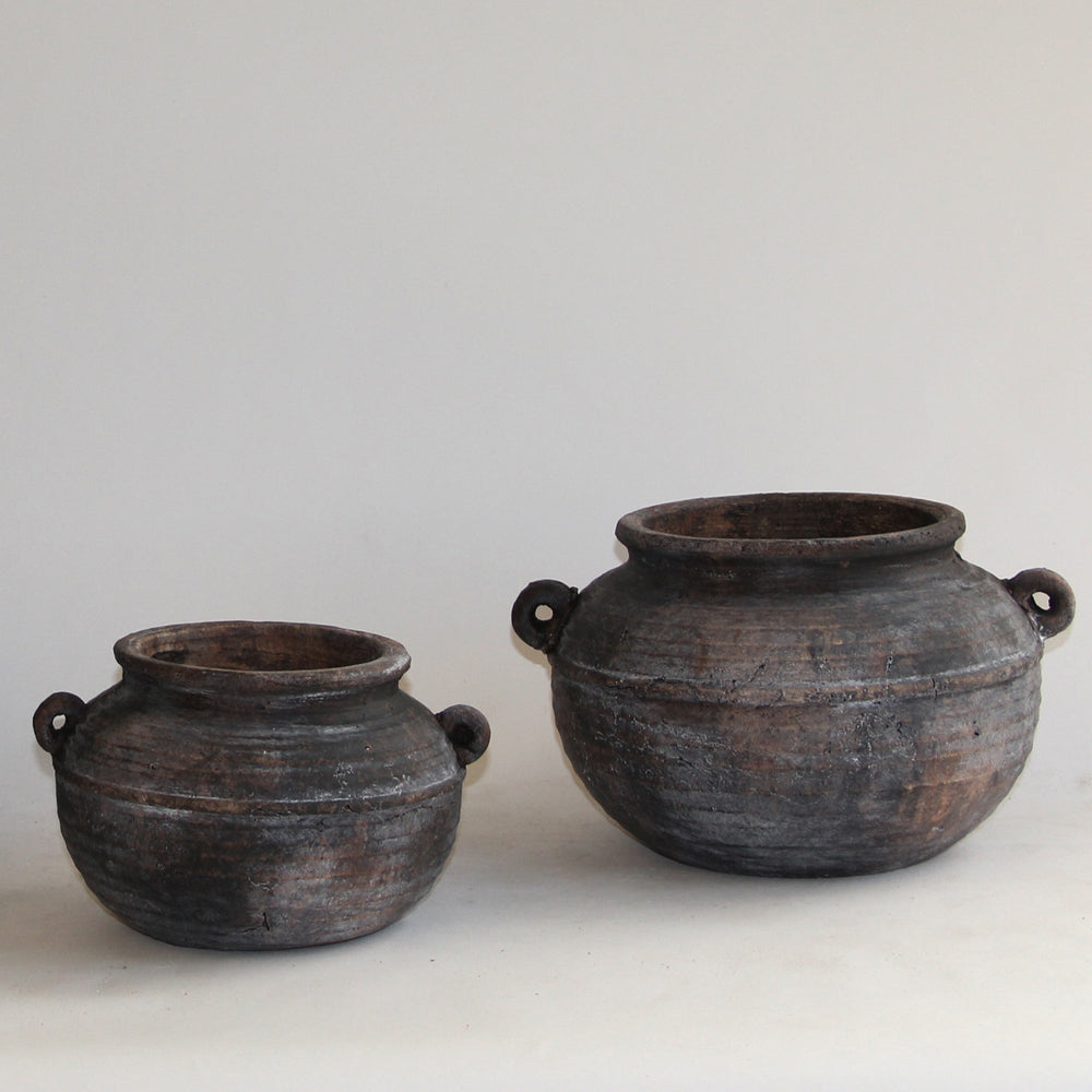 Aged Deep Umber Pot Belly Vase Medium - Destination Interiors
