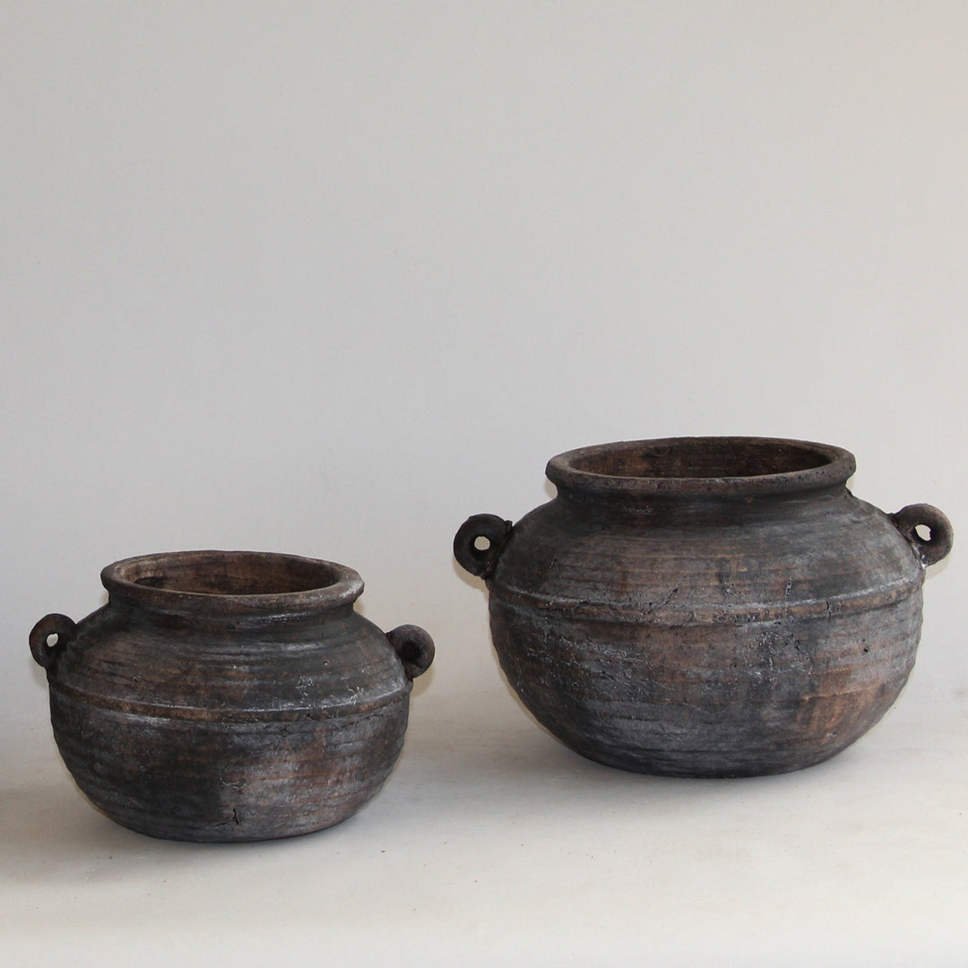 Aged Deep Umber Pot Belly Vase Medium - Destination Interiors