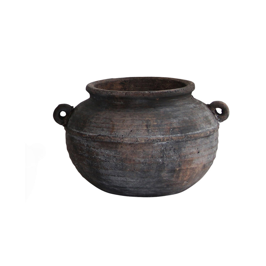 Aged Deep Umber Pot Belly Vase Medium - Destination Interiors