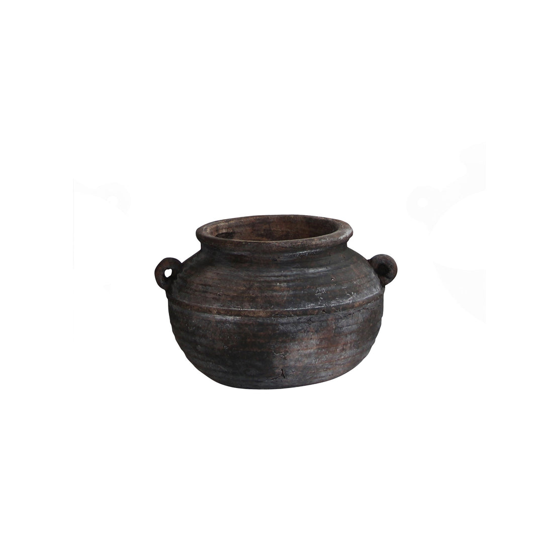 Aged Deep Umber Pot Belly Vase Small - Destination Interiors