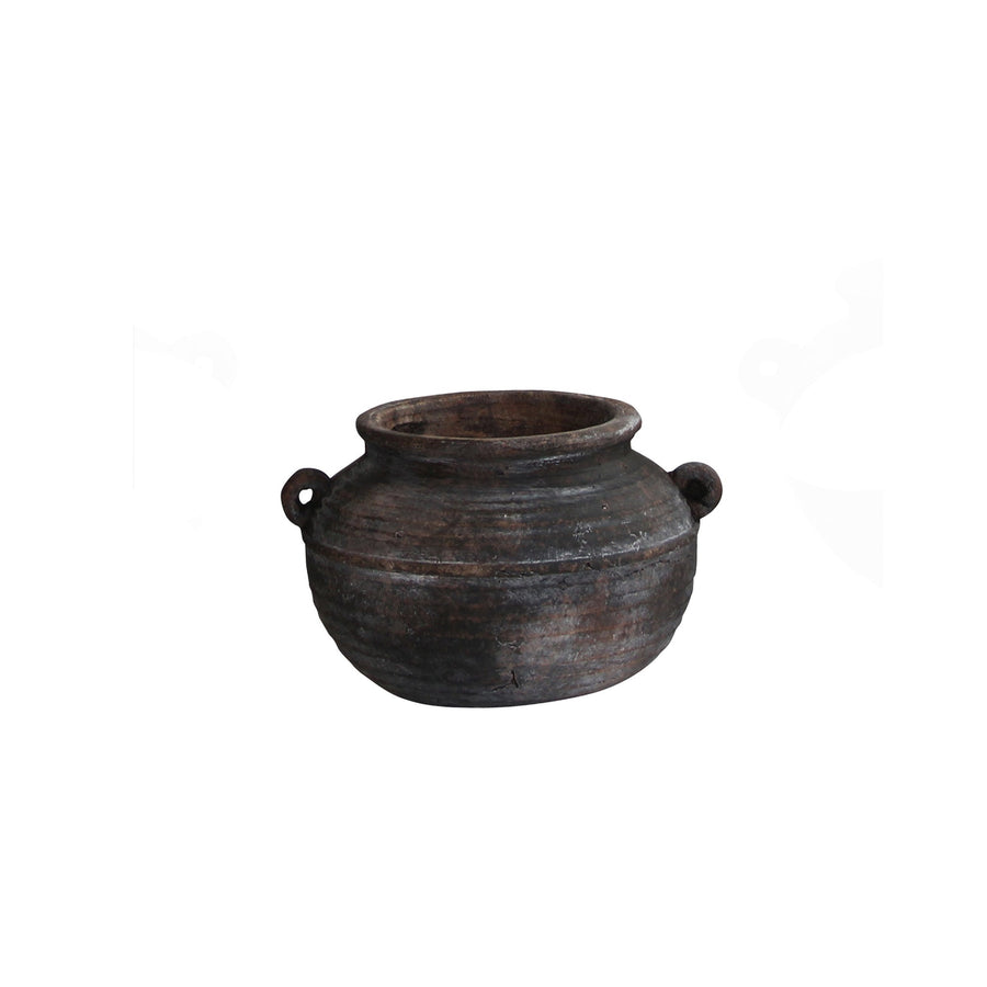 Aged Deep Umber Pot Belly Vase Small - Destination Interiors