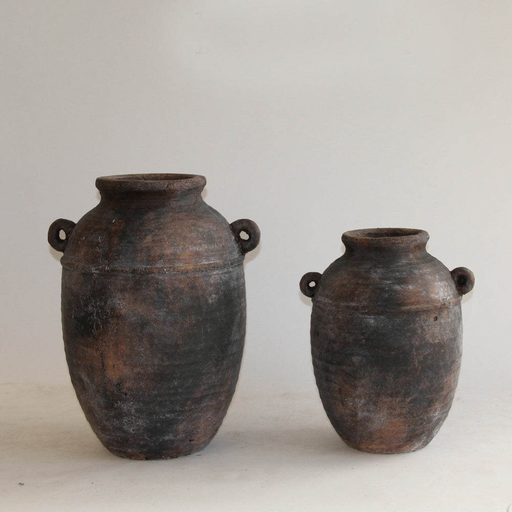 Aged Deep Umber Urn Vase Small - Destination Interiors