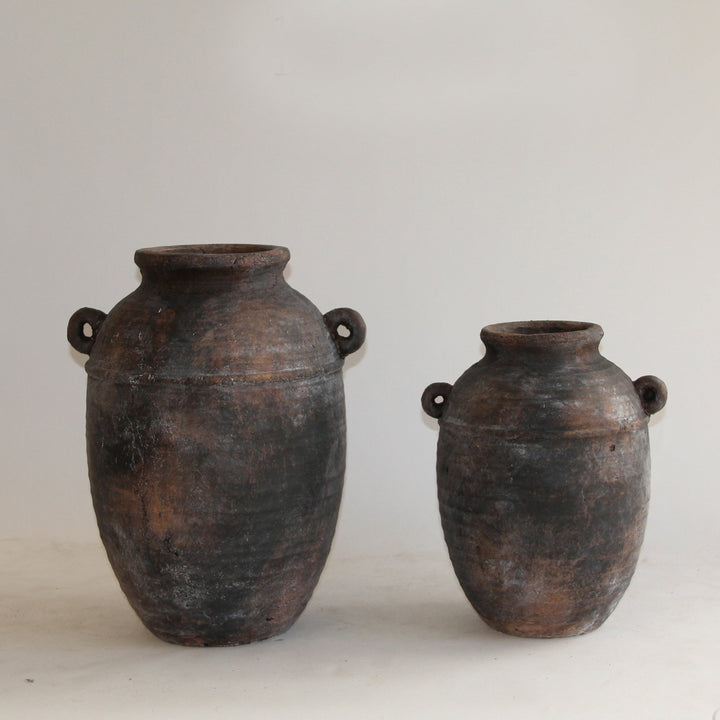 Aged Deep Umber Urn Vase Small - Destination Interiors