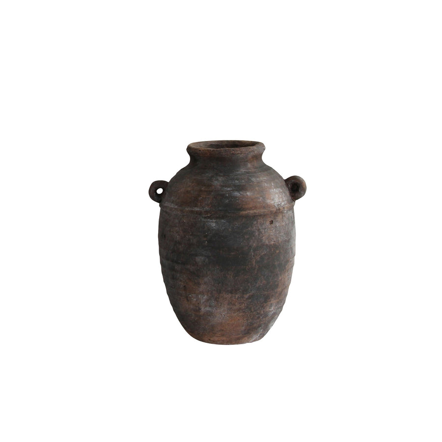 Aged Deep Umber Urn Vase Small - Destination Interiors