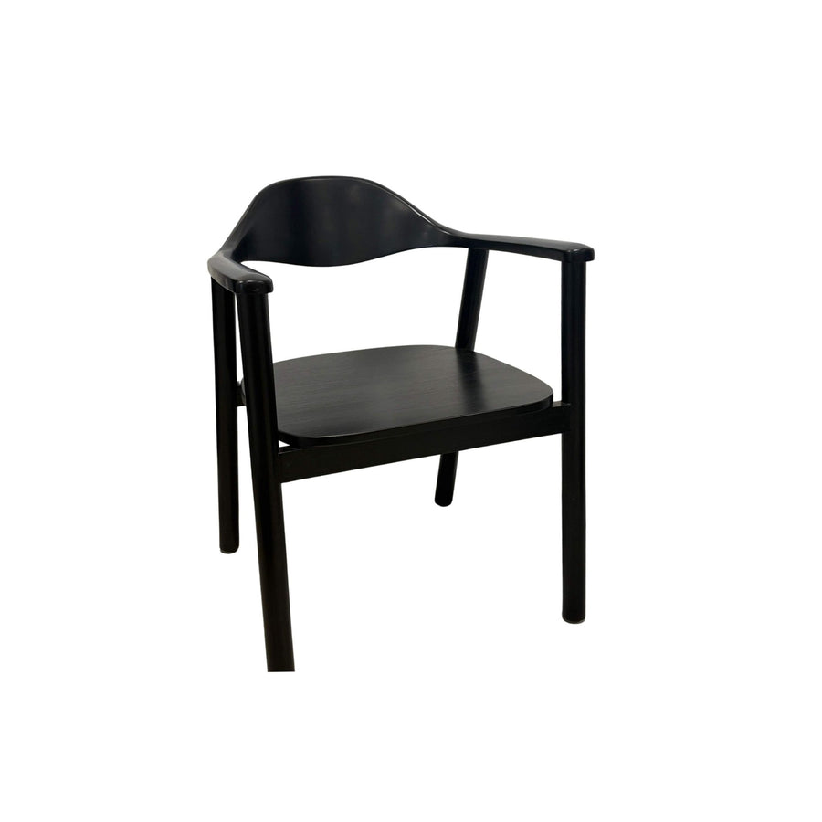 Amore Teak Dining Chair with Arms Black - Destination Interiors