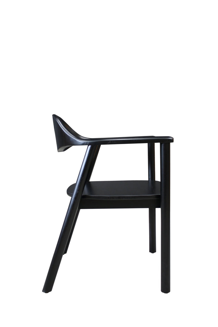 Amore Teak Dining Chair with Arms Black - Destination Interiors