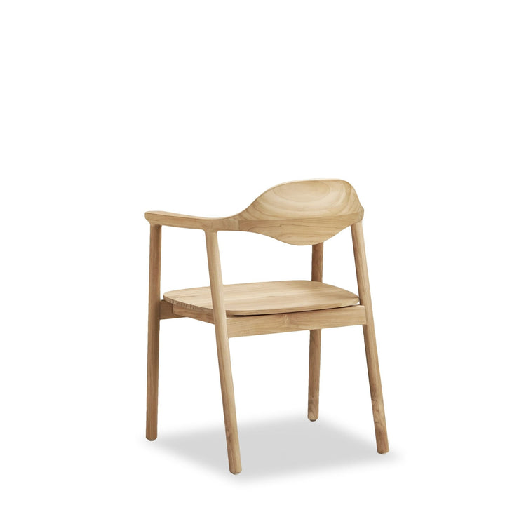 Amore Teak Dining Chair with Arms Natural - Destination Interiors