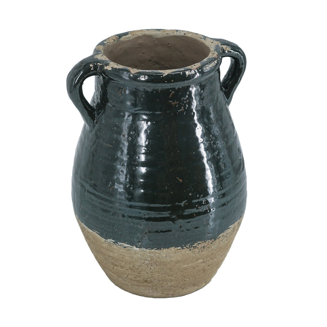 AMPHORA VASE DARK GREEN - Destination Interiors