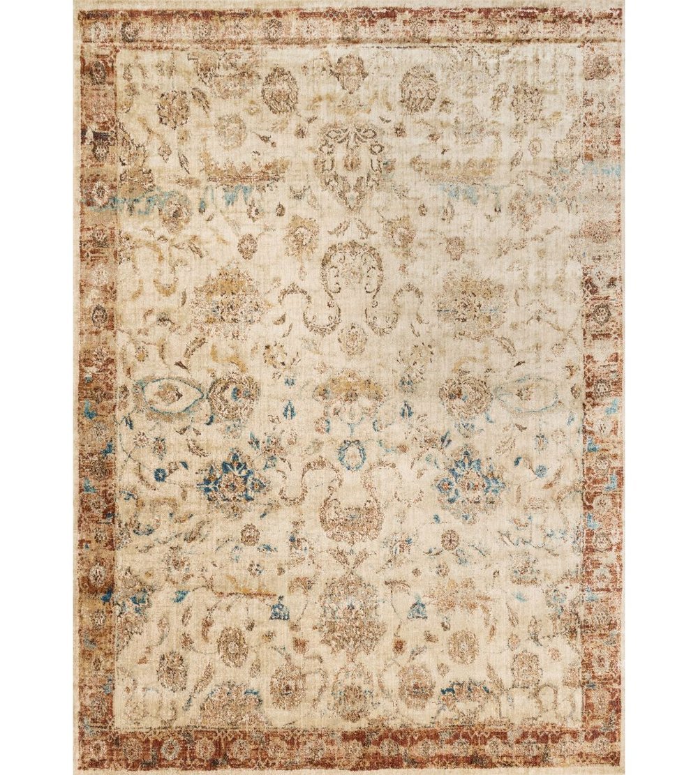 Anastasia Collection Ivory Rust by Loloi 160cm x 234cm - Destination Interiors