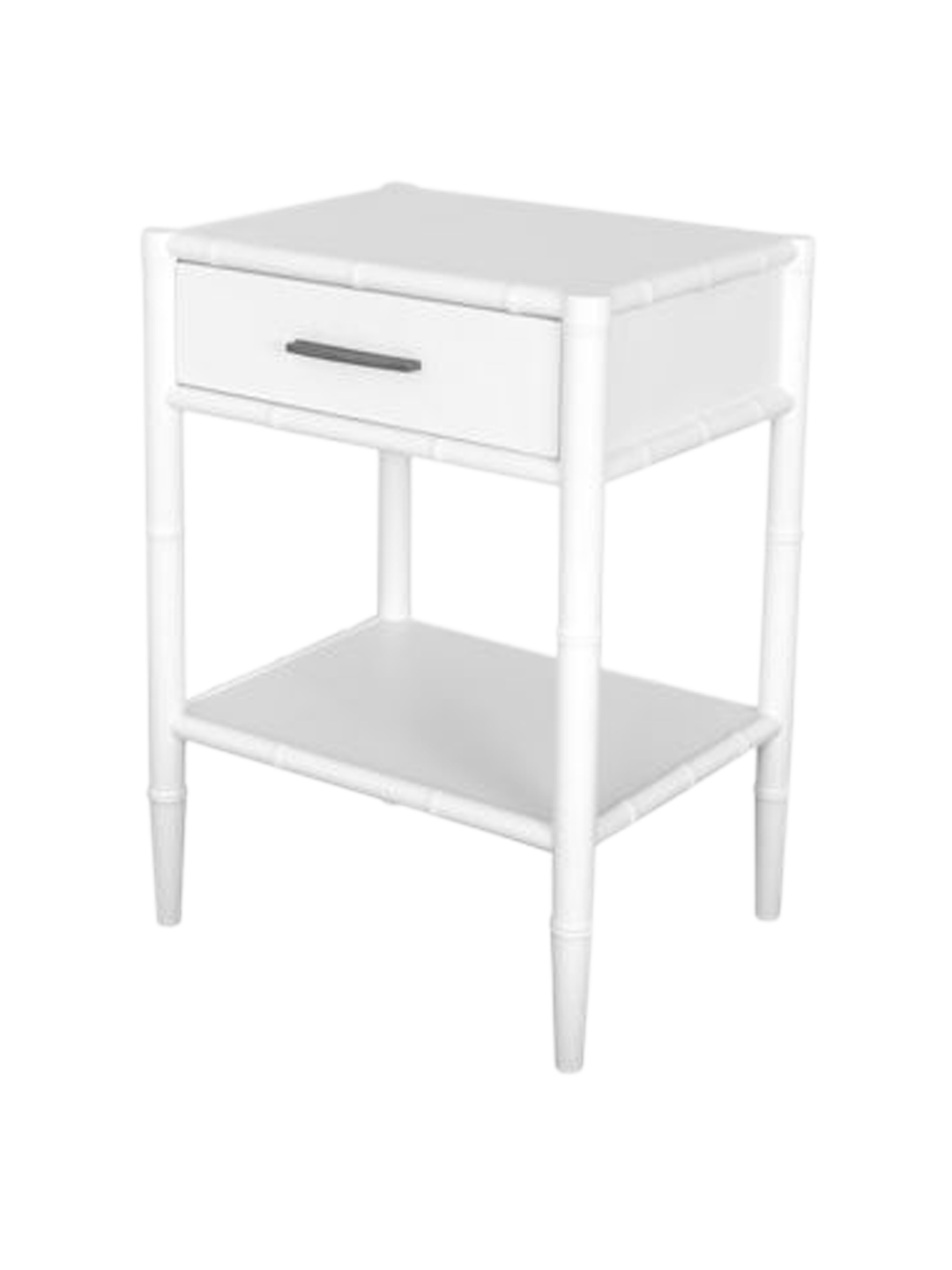 Bamboo Detail 1 Drawer Bedside Table White - Destination Interiors