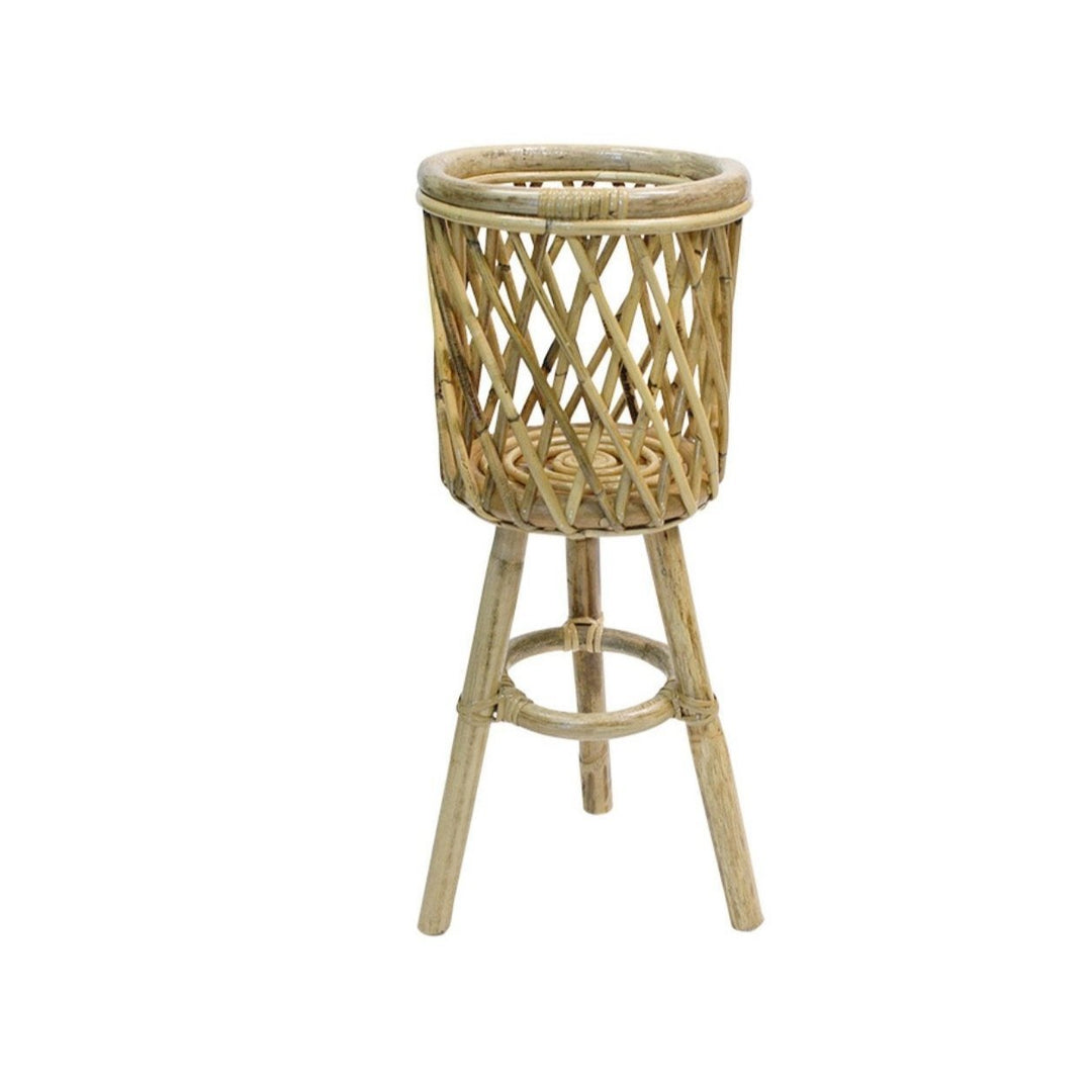 Bayan Rattan Floor Planter Stand - Destination Interiors