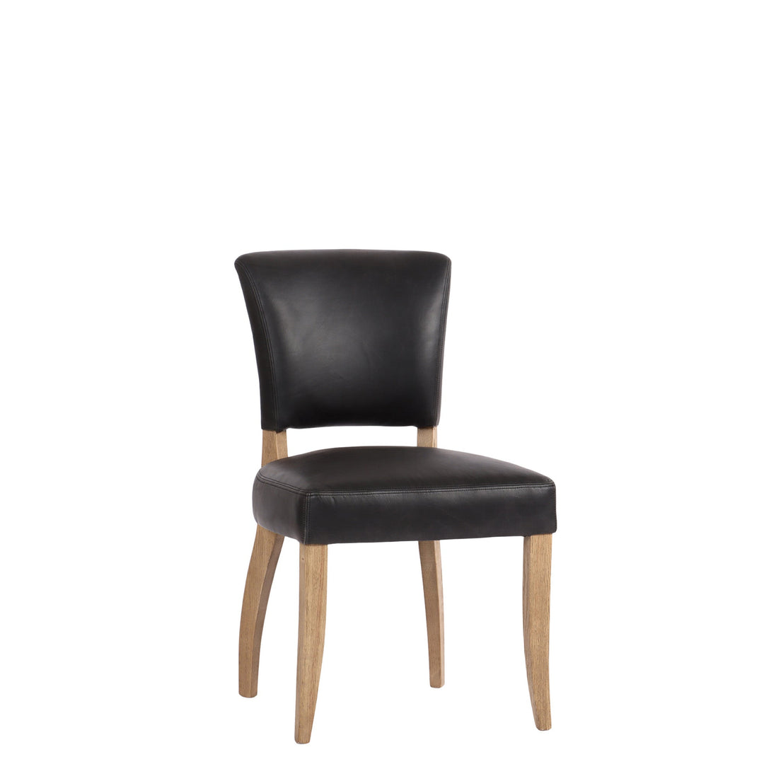 Belle Leather Dining Chair With History Oak Leg - Destination Interiors