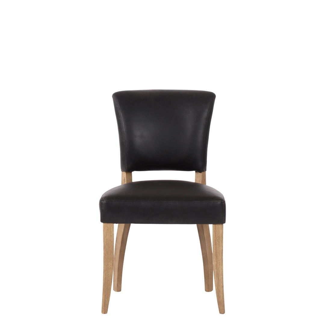 Belle Leather Dining Chair With History Oak Leg - Destination Interiors