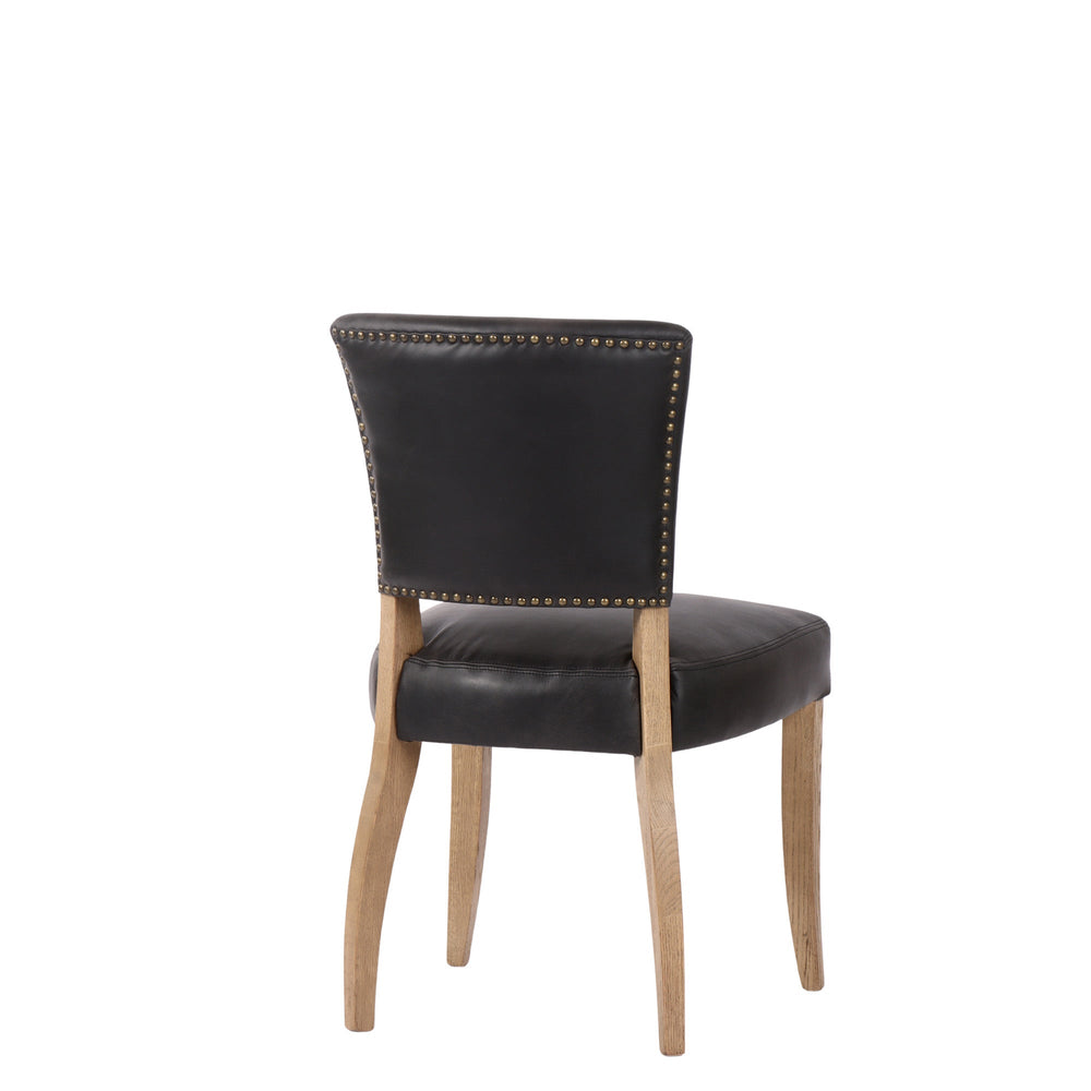 Belle Leather Dining Chair With History Oak Leg - Destination Interiors