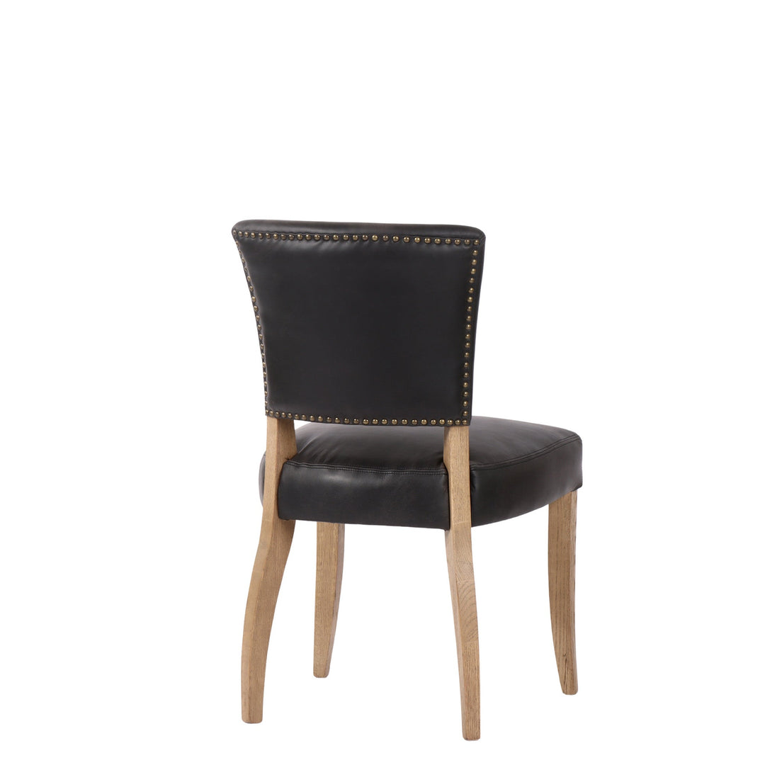 Belle Leather Dining Chair With History Oak Leg - Destination Interiors