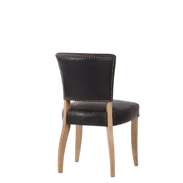 Belle Leather Dining Chair With History Oak Leg - Destination Interiors